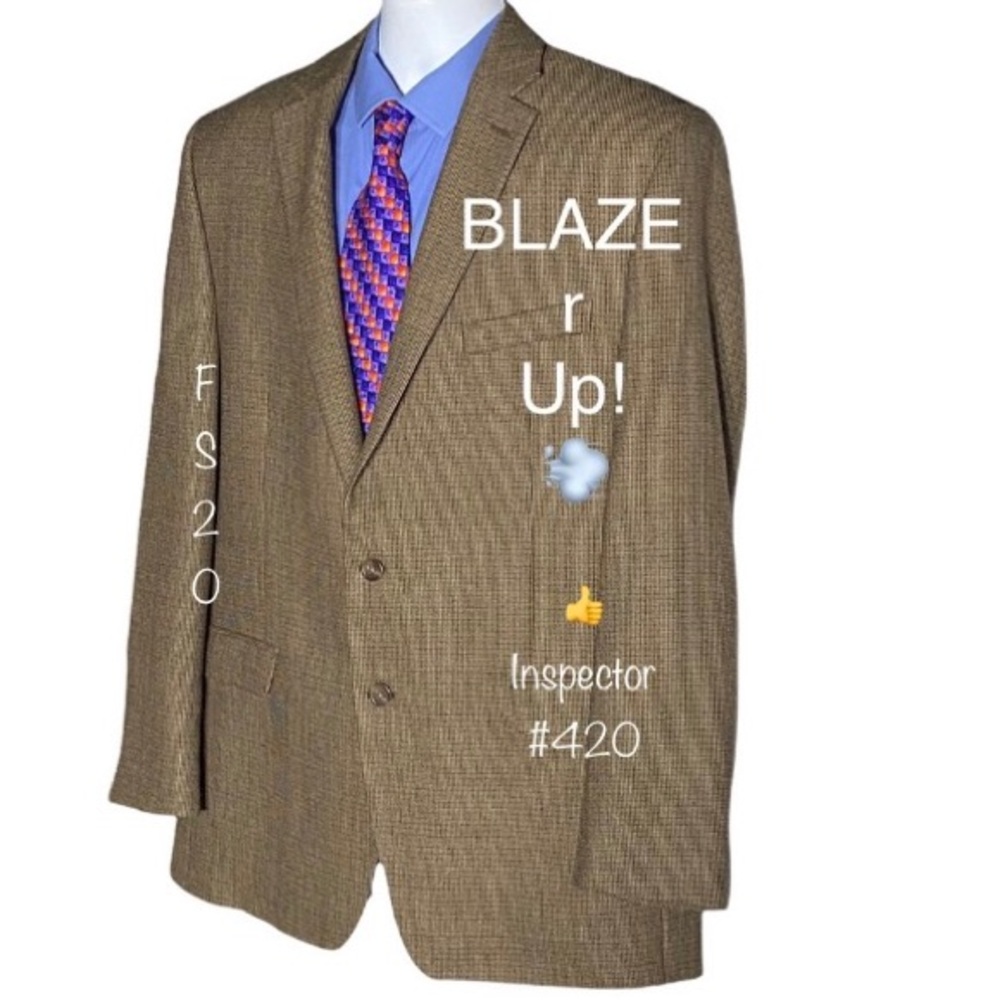 Chaps 100% Wool 🐑 Tan Muti-checkered Blazer 44L